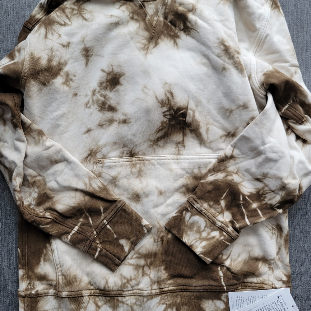 lululemon athletica Brown and Cream Tie-Dye Hoodie Sweatshirt
